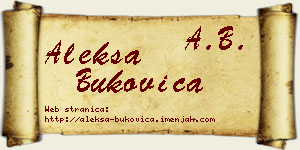Aleksa Bukovica vizit kartica